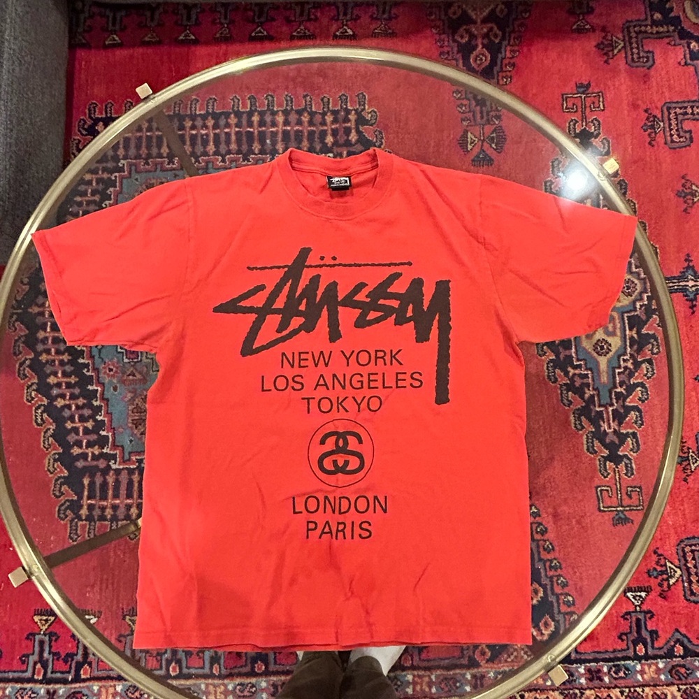 Stussy Red Short Sleeve Logo Tee